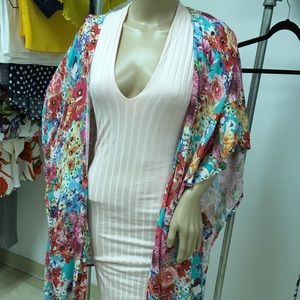 Flower print cover up